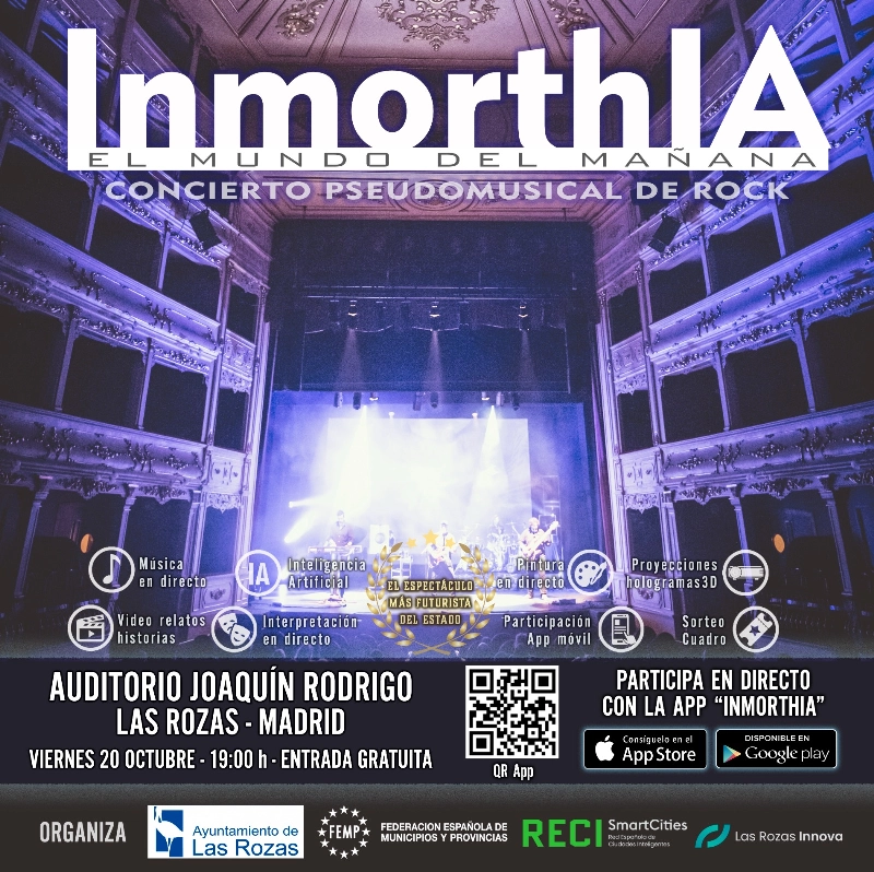 Llega a Madrid INMORTHIA, el primer espectáculo estatal que integra IA (inteligencia artificial) y música rock en directo