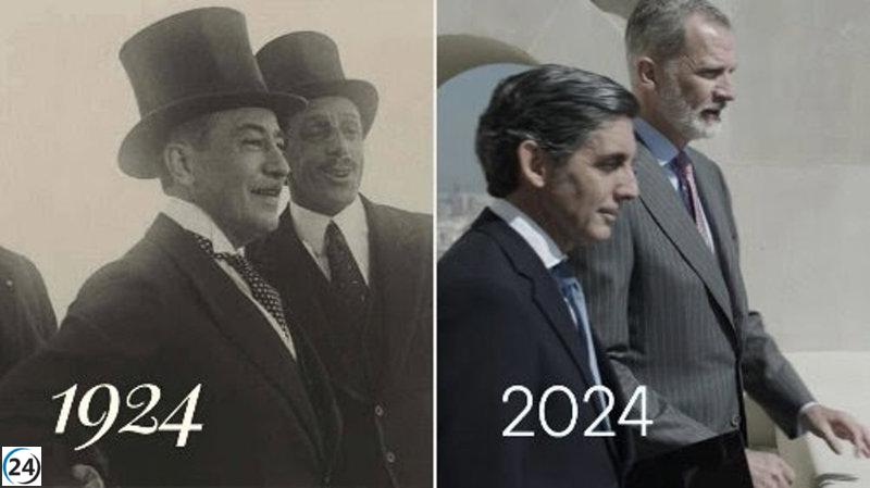 El rey Felipe VI se une a Telefónica para conmemorar su centenario.
