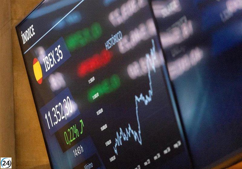 El Ibex 35 se mantiene estable por encima de los 11.300 puntos a pesar de una ligera caída del 0,13% en la media sesión.