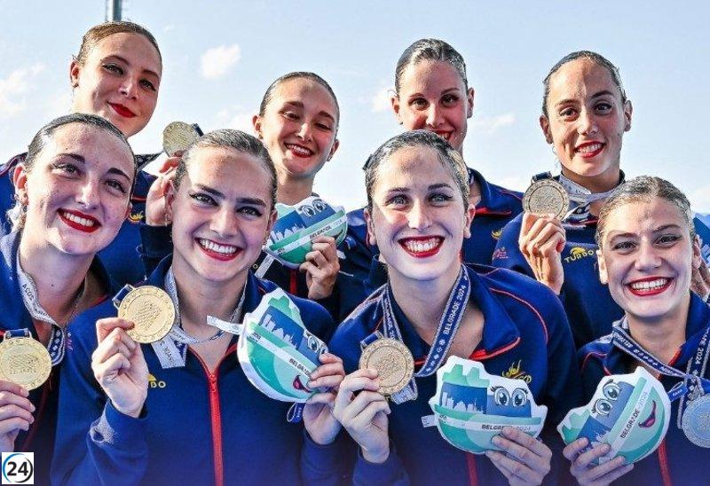 España arrasa en la final de rutina técnica por equipos de natación artística del Europeo, llevándose el oro.