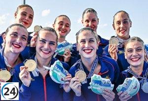 España arrasa en la final de rutina técnica por equipos de natación artística del Europeo, llevándose el oro.