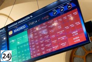 El Ibex retrocede por debajo de los 11.200 puntos en la media sesión.
