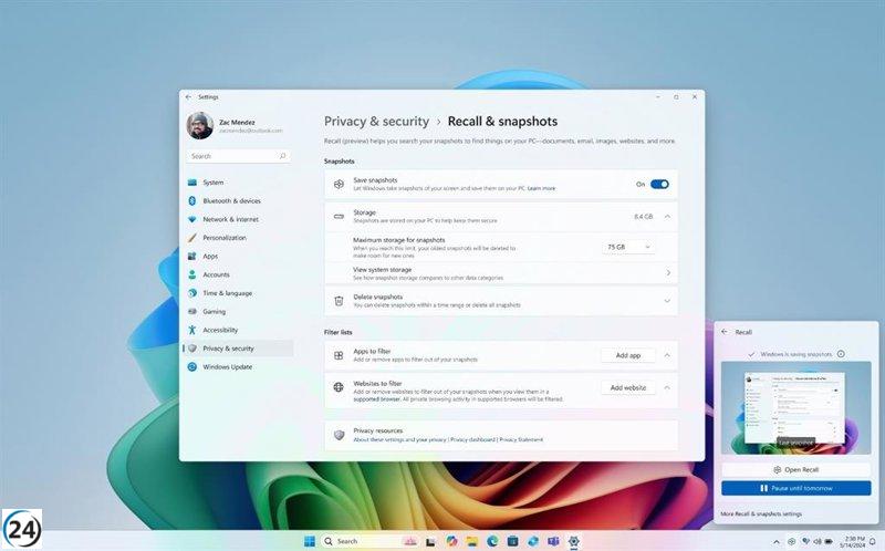 Microsoft retrasa el lanzamiento de la función Recall, sin fecha definida.