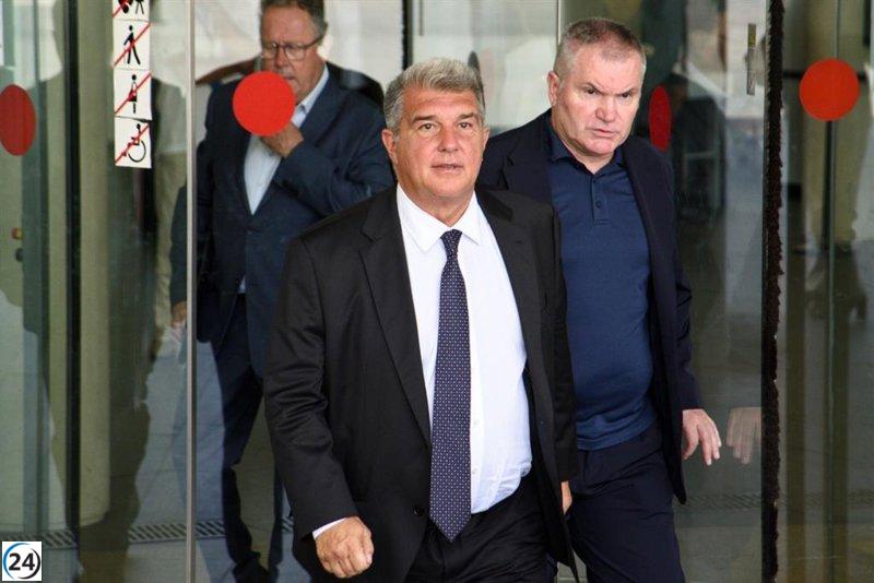 Laporta sale de los juzgados de Barcelona tras comparecer por acusaciones de estafa en el CF Reus.  