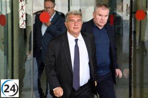 Laporta sale de los juzgados de Barcelona tras comparecer por acusaciones de estafa en el CF Reus.