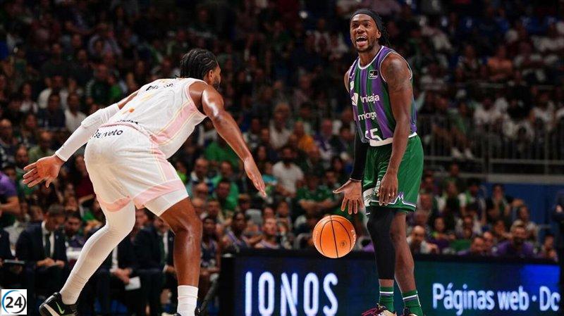 Dominio de Unicaja se desmorona ante la victoria de Baskonia en la prórroga.