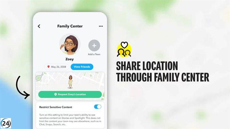 Snapchat notifica a los padres cuando sus hijos llegan a ciertas ubicaciones mediante Centro Familiar.