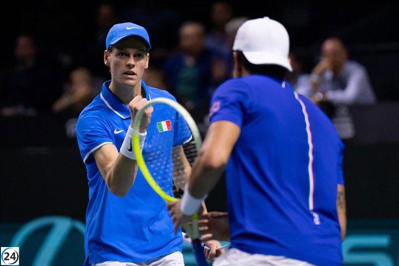 Sinner brilla y lleva a Italia a las semifinales de la Copa Davis frente a Argentina.