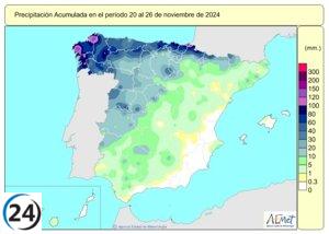 Lluvias desde octubre superan en un 29% lo habitual, aunque bajan seis puntos respecto a la semana anterior.
