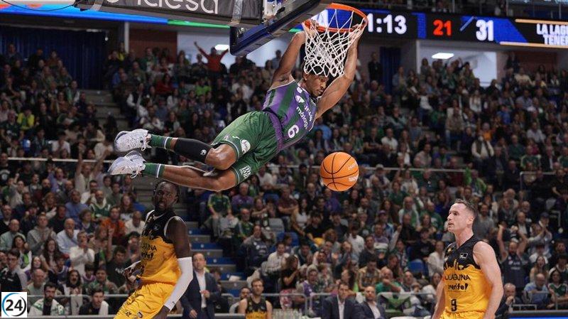 El Unicaja supera a La Laguna Tenerife y ratifica su liderazgo.