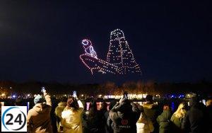 Madrid brilla con el brillo de 350 drones en 'Mufasa: El Rey León'