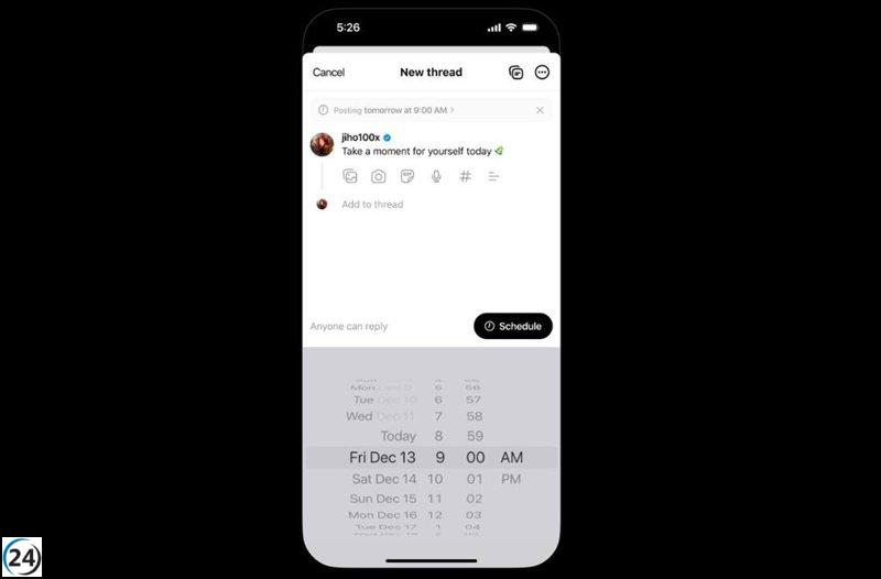Threads se alista para lanzar su función de programación de publicaciones.