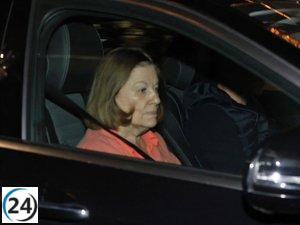 Natalia Figueroa sale del Hospital Universitario 12 de Octubre con rostro grave.