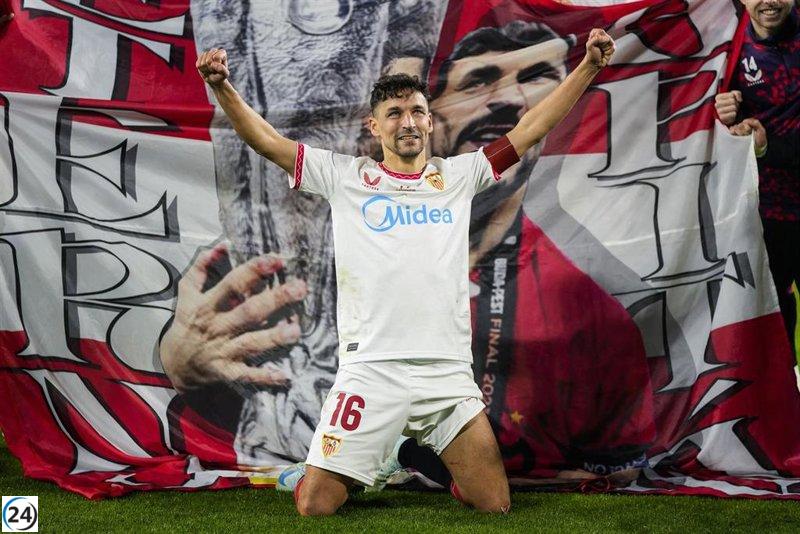 Jesús Navas se despide con emoción de su carrera en el Santiago Bernabéu este domingo.