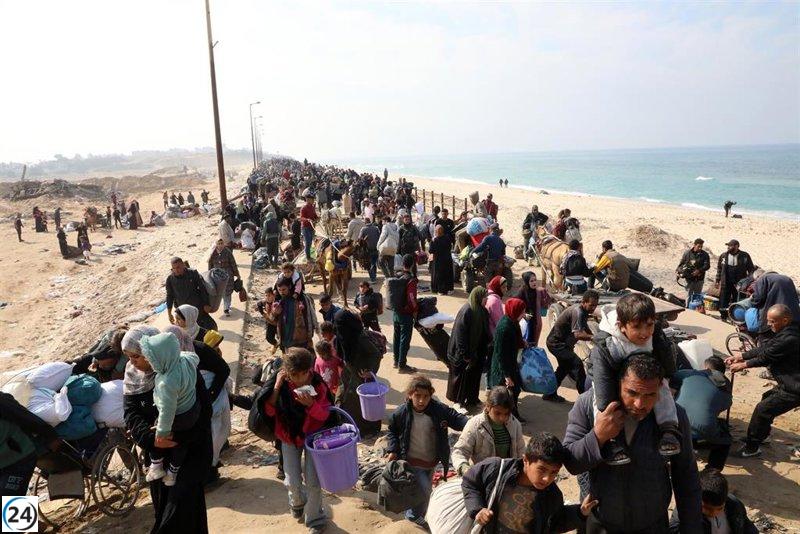 La ONU informa que aproximadamente 376,000 palestinos han retornado al norte de la Franja de Gaza.