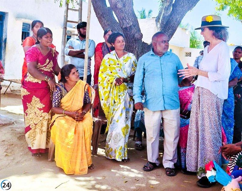 Empresarios de CAEB apoyan iniciativas de la Fundación Vicente Ferrer para empoderar a mujeres y niños en Anantapur.