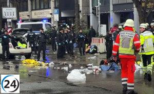 Veinte heridos en un atropello masivo en Múnich, Alemania.
