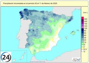 Desde el 1 de octubre, las precipitaciones alcanzan los 315 l/m2, superando la media habitual en un 1%.