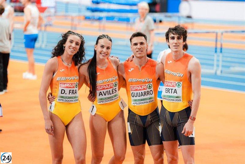 España se lleva el bronce en el relevo 4x400 mixto del Europeo de Apeldoorn.