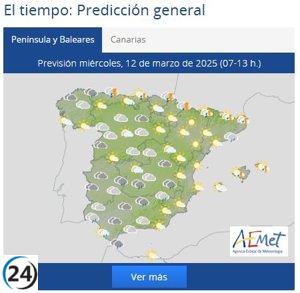 La lluvia cede momentáneamente mientras se aproxima la borrasca Konrad, portadora de aire húmedo hacia la Península.