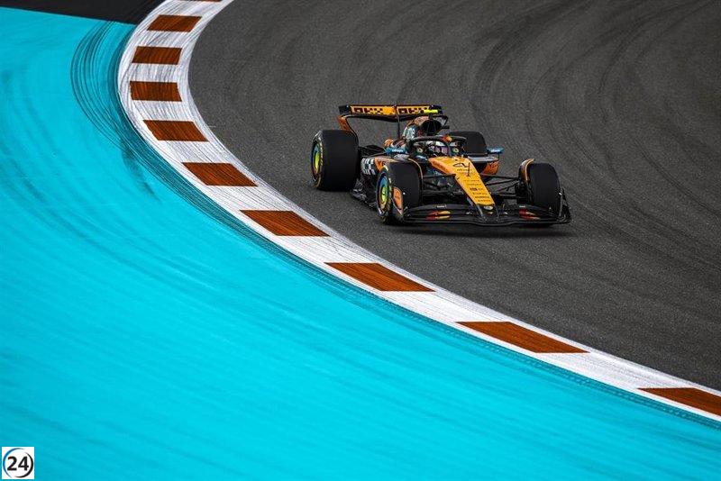 Norris se impone en una caótica carrera Sprint en Miami marcada por la lluvia y accidentes de Sainz y Alonso.