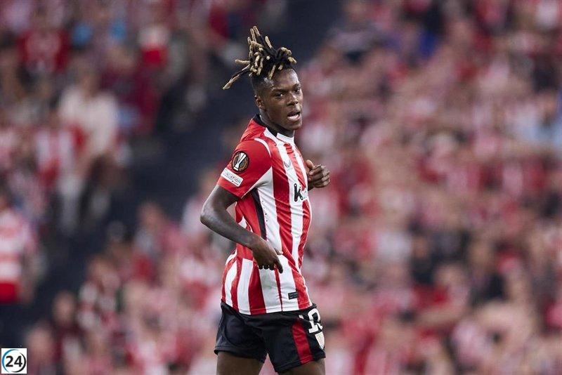 El Athletic se presenta en Manchester sin la dupla Williams y Sancet.