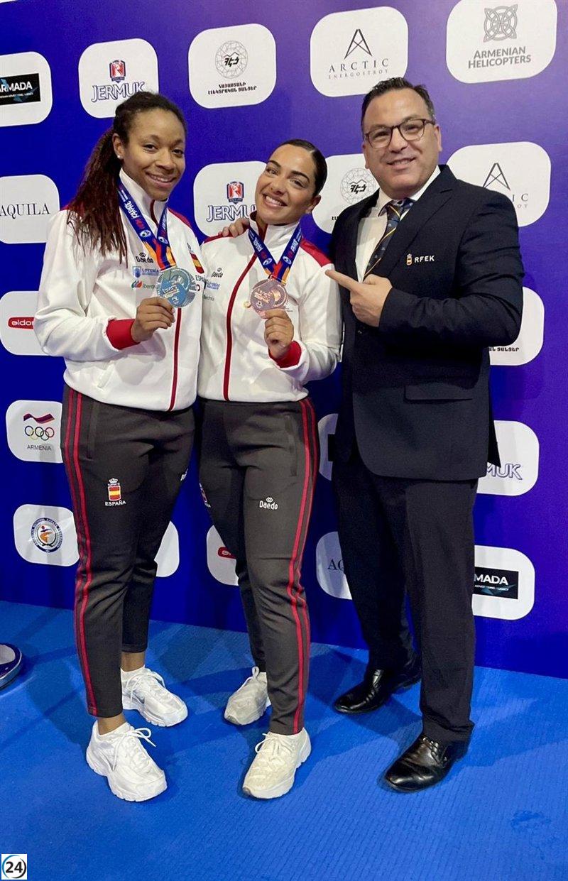 Isabel Nieto y María Torres, medallistas en el Campeonato Europeo de Karate.