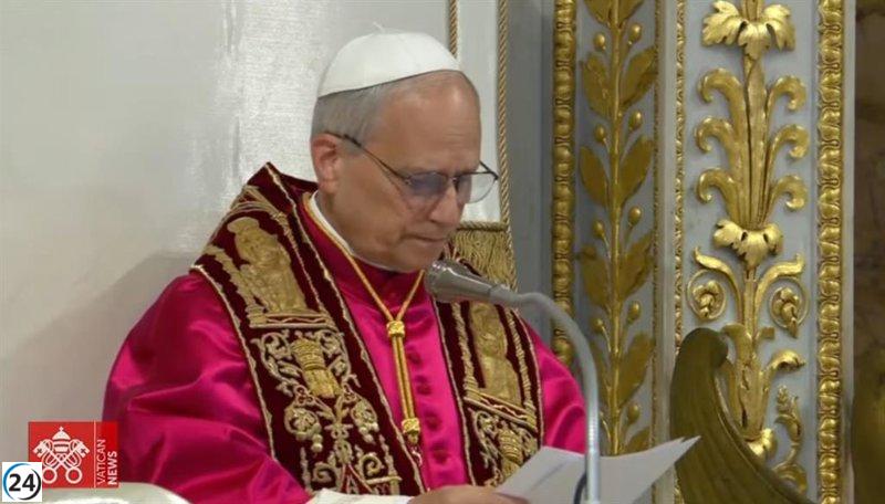 El Papa León XIV rinde homenaje en el sepulcro de San Pablo en la basílica extramuros.