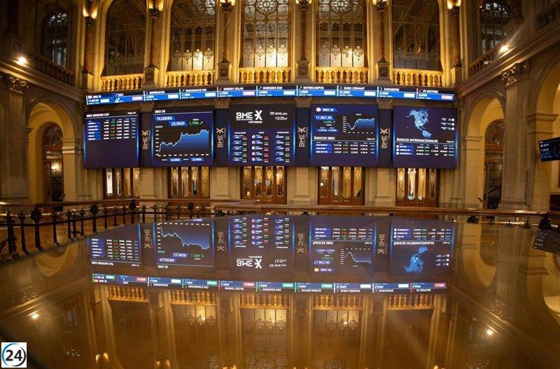 El Ibex 35 se estabiliza en los 14.200 puntos con un leve descenso del 0,03% al mediodía.