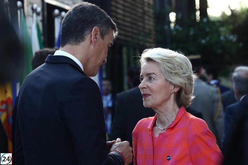 Sánchez y Von der Leyen abordan en Bruselas aranceles de Trump y la crisis en Gaza.