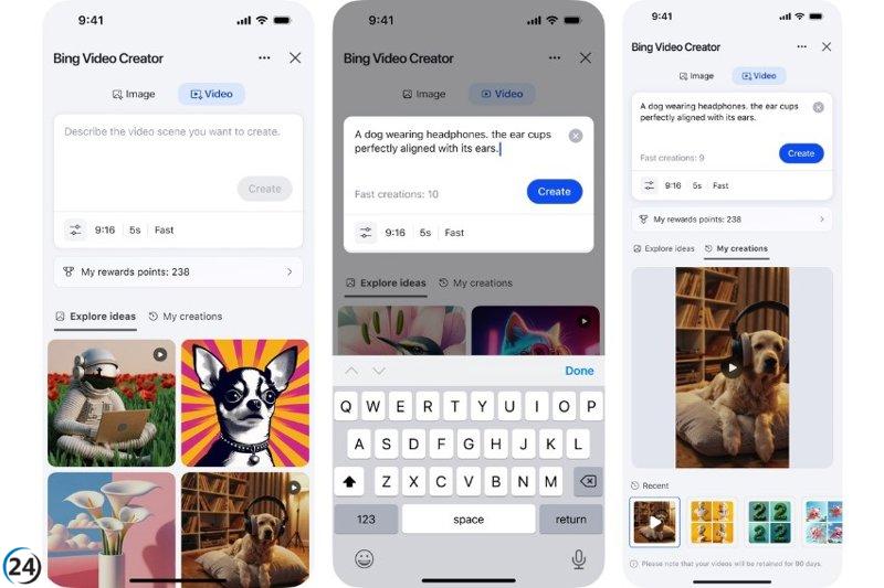 Microsoft presenta Bing Video Creator, su innovadora plataforma para crear videos breves con la tecnología de Sora de OpenAI.