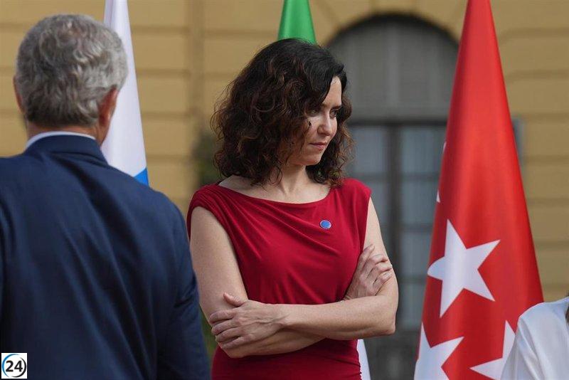 Ayuso interrumpe su participación en la Conferencia de Presidentes al iniciar la intervención de Illa y Pradales.
