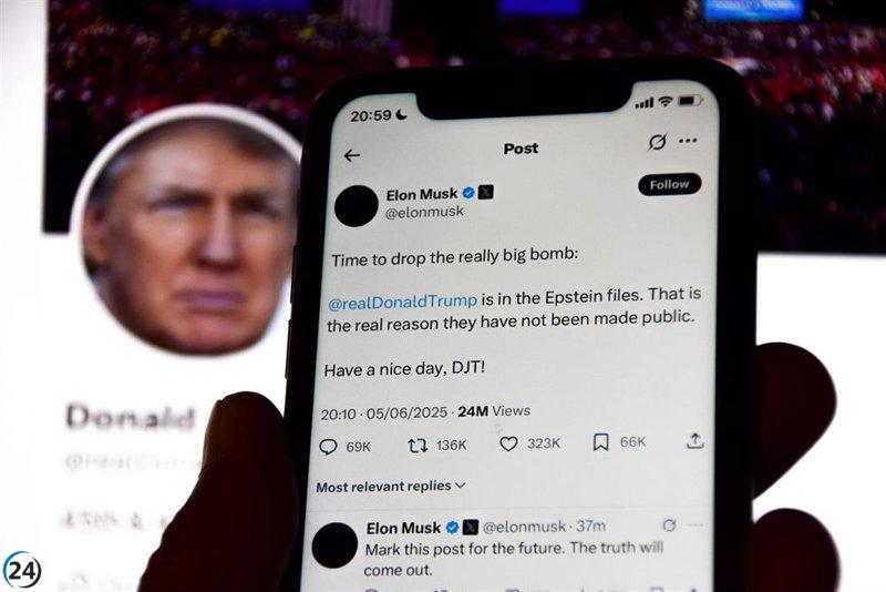 Musk elimina tuit que relacionaba a Trump con Epstein y su red de tráfico de menores.
