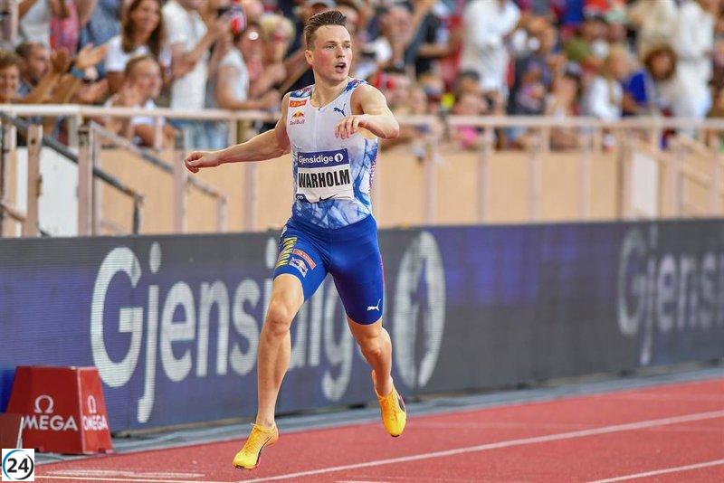 Karsten Warholm establece un nuevo récord mundial en 300 metros vallas durante la Diamond League.