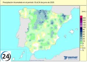 Este año hidrológico, las precipitaciones alcanzan los 621 l/m², superando en un 13% la media habitual.
