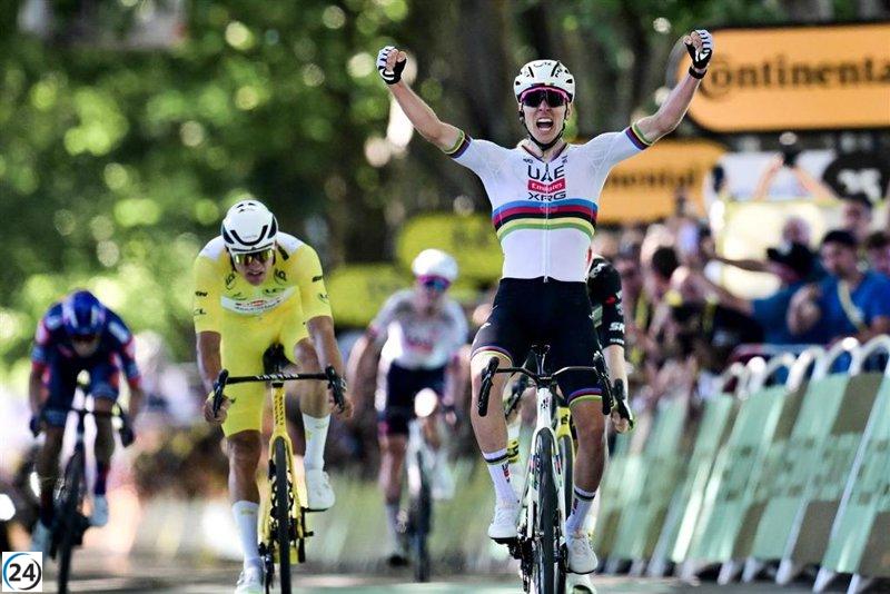 Pogacar alcanza el centenar de triunfos y reafirma su batalla con Vingegaard por el Tour.