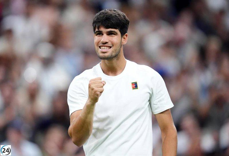 Alcaraz deslumbra y envía un aviso a sus adversarios en la búsqueda de las semifinales de Wimbledon.