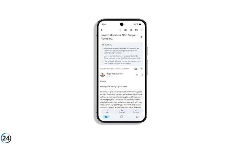 Google amplía las funciones de resumen de Gemini en Gmail para navegadores.