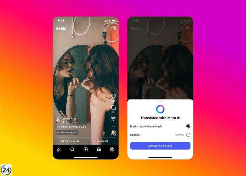 Meta AI lanza en España las traducciones para 'reels' de Instagram y Facebook.