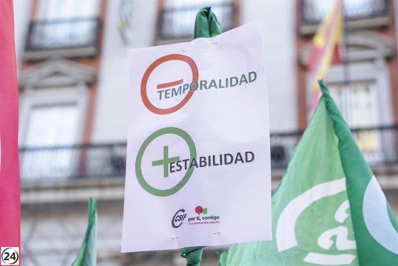 CSIF revela que casi la mitad de los docentes son temporales en el curso universitario 25/26.