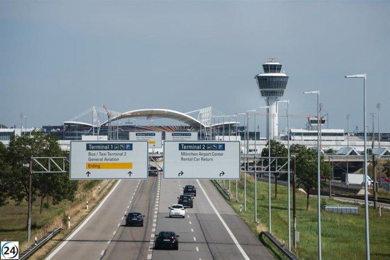Aeropuerto de Múnich, el segundo mayor de Alemania, suspendido por presencia de drones.
