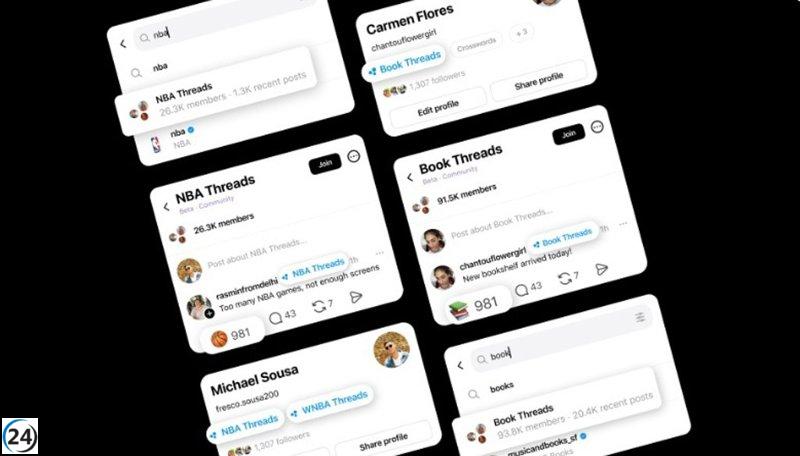 Threads lanza comunidades para debatir sobre NBA, K-Pop y televisión.