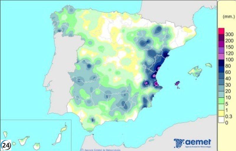 Las lluvias de 2024-2025 superan en un 7% la media anual, alcanzando los 684 litros por metro cuadrado.