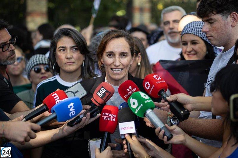 Mónica García espera el avance del decreto que prohíbe el envío de armas a Israel.