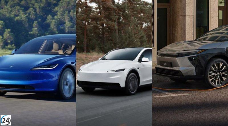 SUV eléctricos asequibles: Tesla Model Y, Model 3 y Toyota BZ4X destacan por su notable autonomía por menos de 40.000 euros.