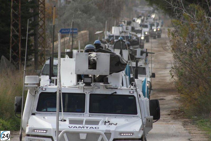 La FINUL reporta un herido leve entre sus tropas por fuego israelí en el sur de Líbano.