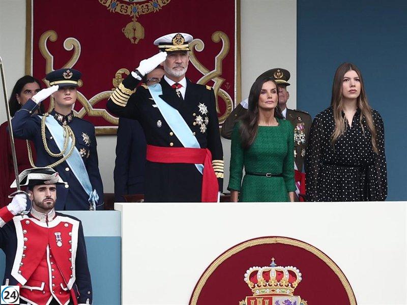 Desfile del 12-O: La Princesa Leonor y la Infanta Sofía se reencontraron tras cuatro años.