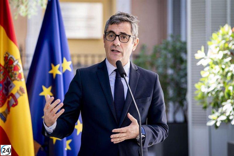 Bolaños exige a los tribunales europeos una acción contundente contra el acoso de extremistas a los políticos.