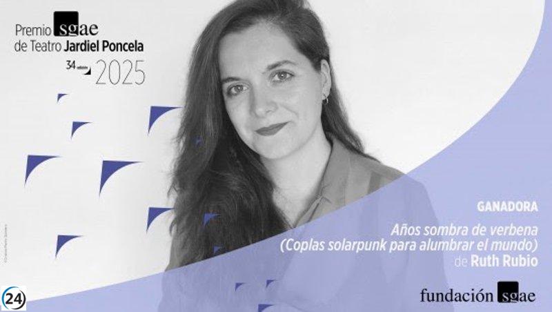 Ruth Rubio se corona con el 34º Premio SGAE de Teatro Jardiel Poncela 2025 por su obra 'Años sombra de verbena'.