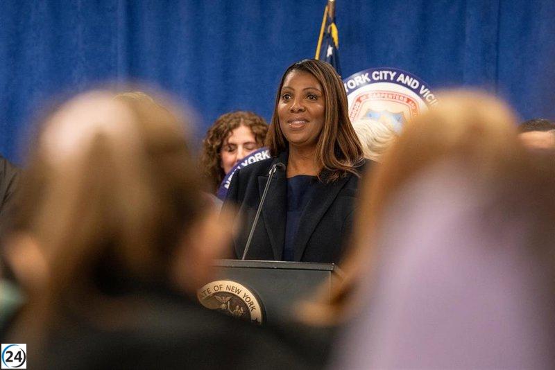 La fiscal general de Nueva York enfrenta su primera audiencia judicial por acusaciones de fraude.